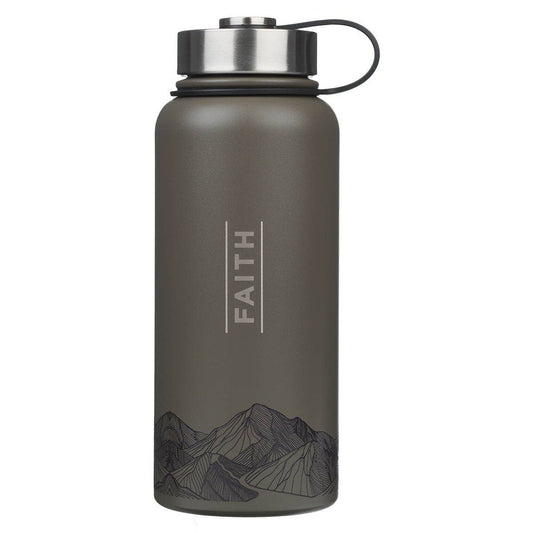 Water Bottle Brown Faith Mountains Matt. 17:20