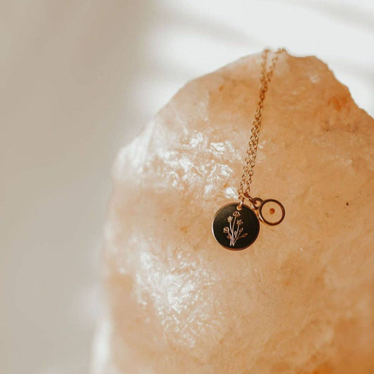 Wildflower Necklace with Mustard Seed: Silver