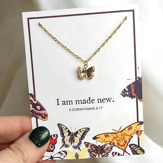 Made New Butterfly Charm Necklace | Christian Jewelry
