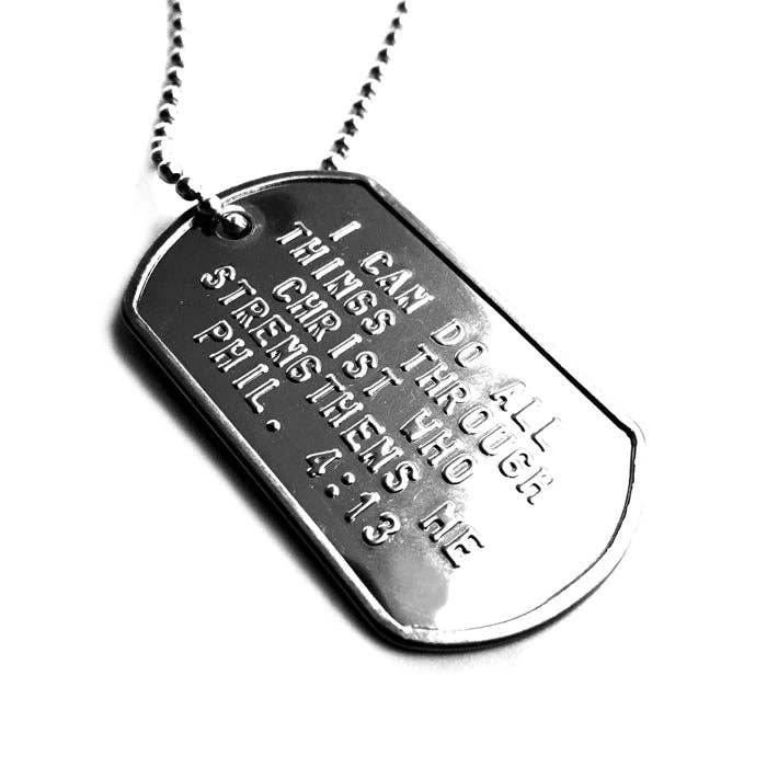 I Can Do All Things Through Christ Dog Tag Necklace