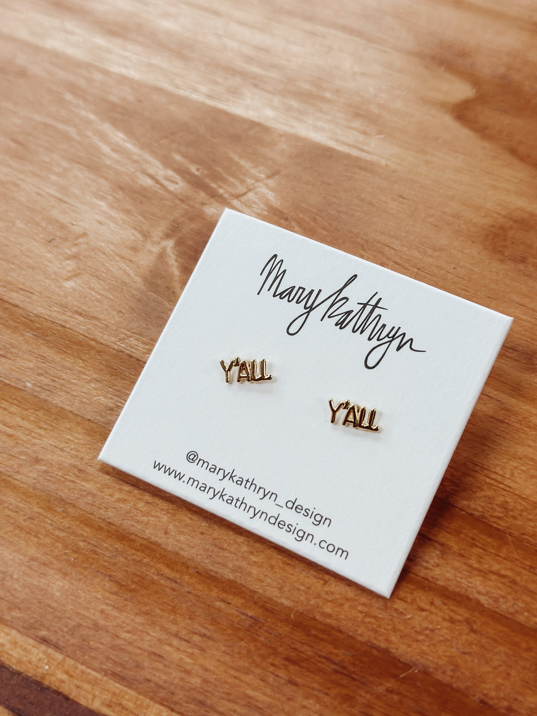 14k Gold Plated “Y’all” Earrings