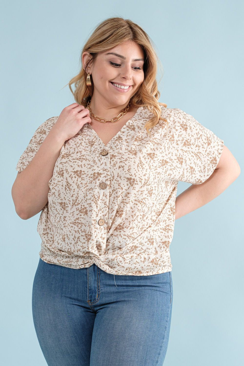 The Florence Button Down Twist Top