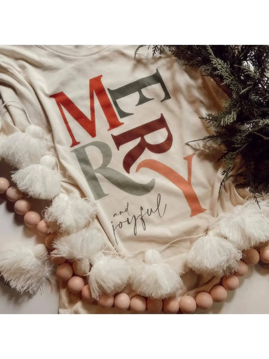 Merry + Joyful Christmas Tee