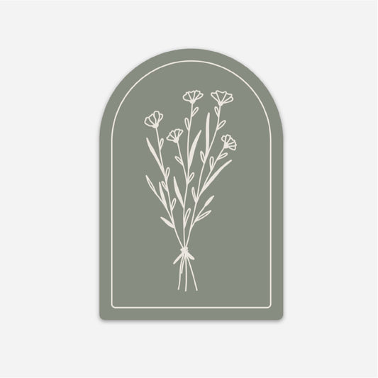 Floral Arch Sticker - Green