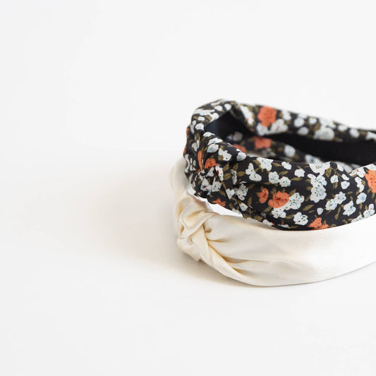 Isla Floral and Satin Headbands - 2 Pack set