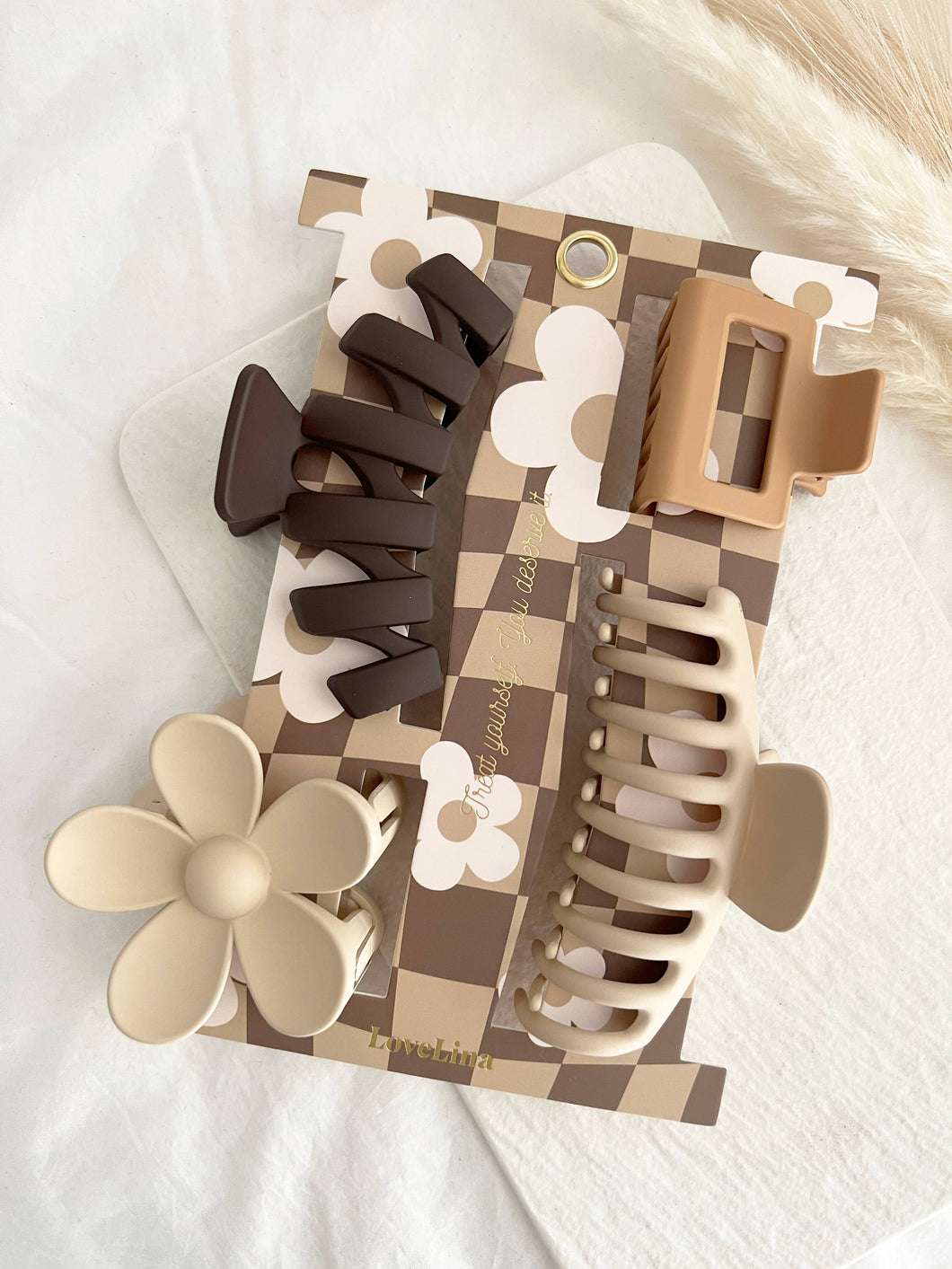 4-Pack Assorted Clips: LATTE
