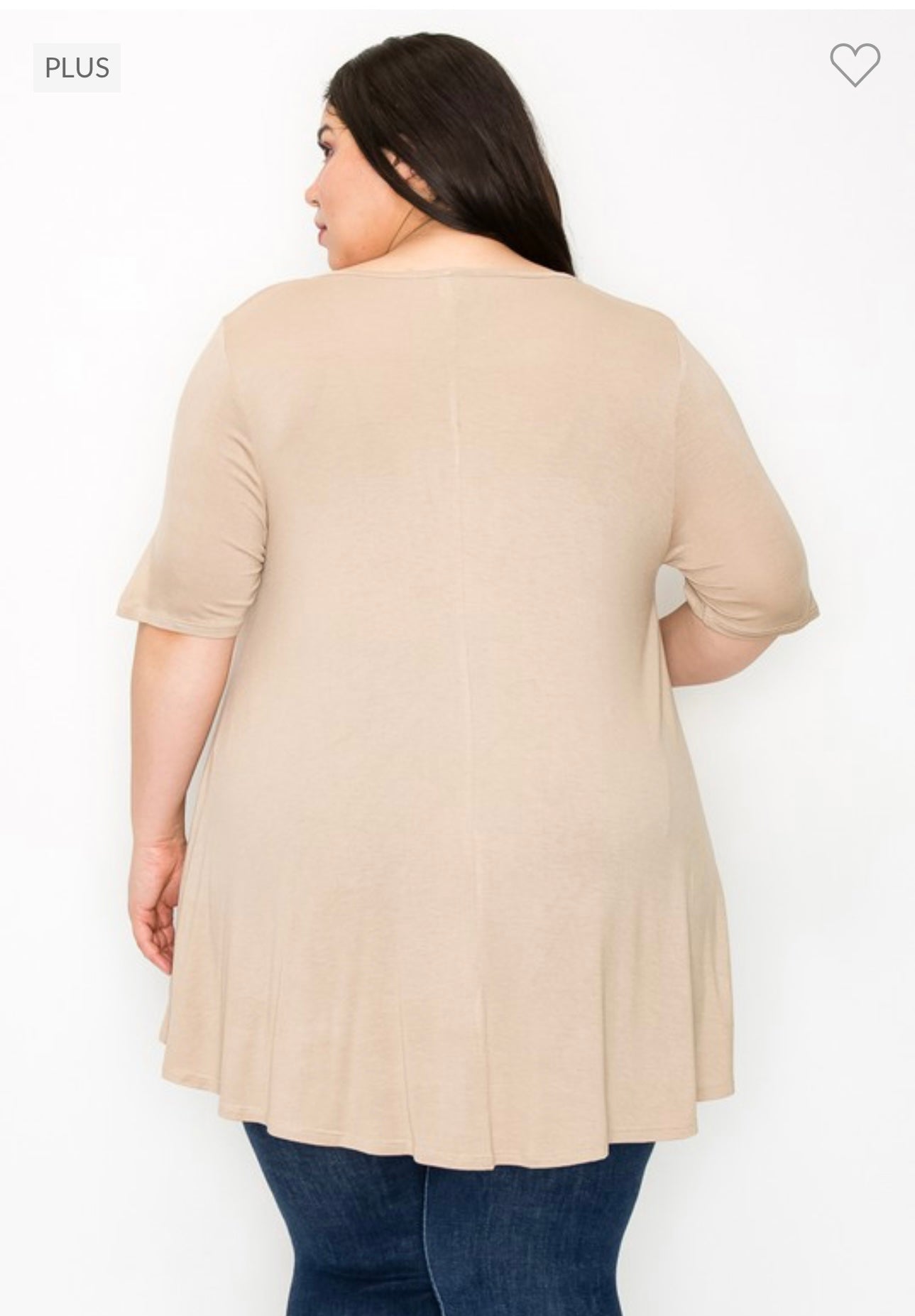 Silky Soft Tunic Tee - Beige