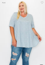 Load image into Gallery viewer, Baby Blue Polka dot Tunic
