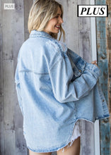 Load image into Gallery viewer, Distressed Washed Denim Jacket
