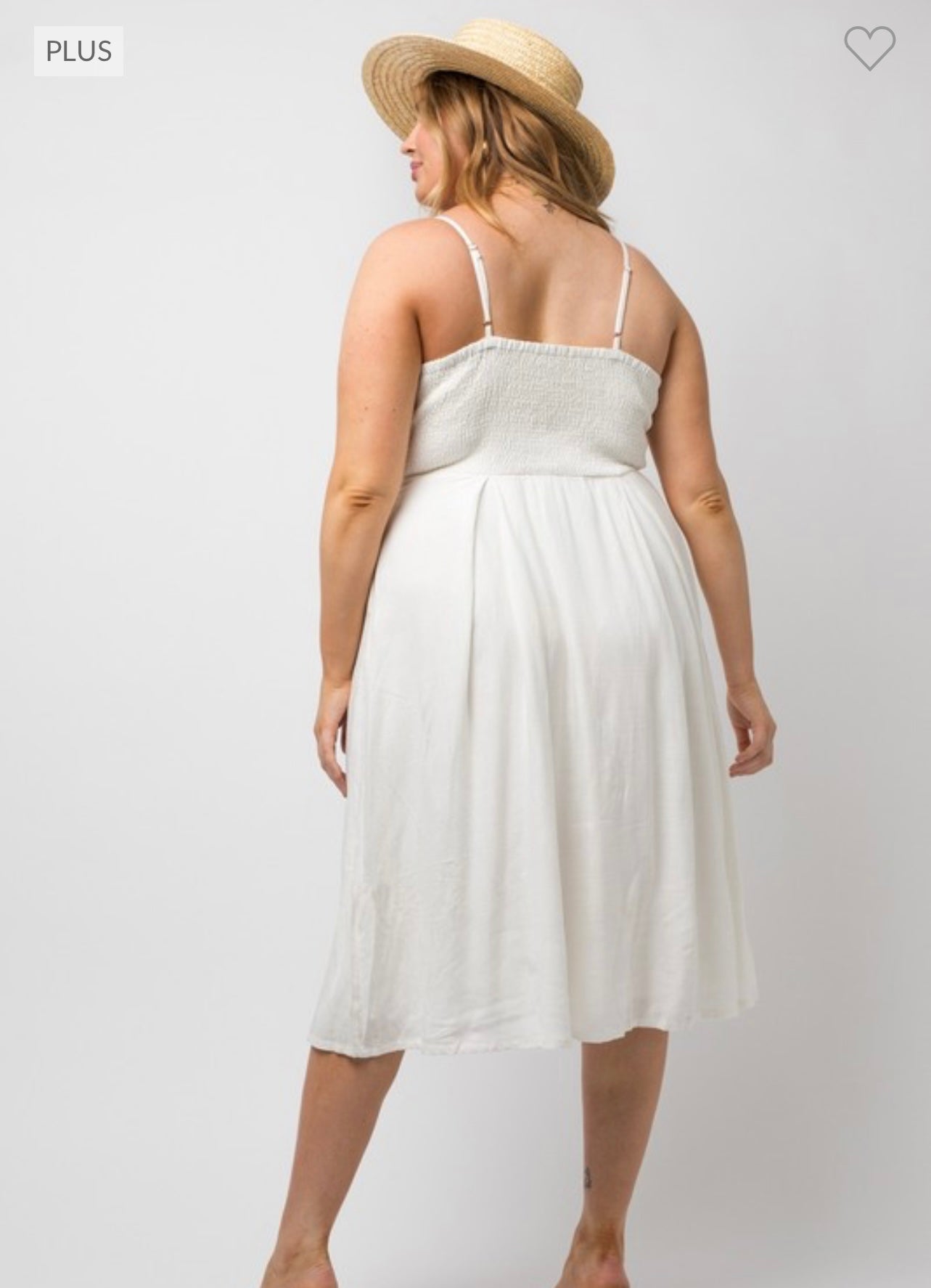 White Tie Front Flare MIDI Dress