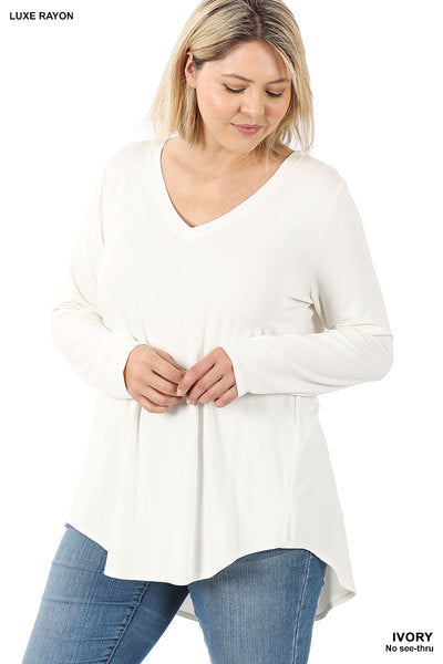 Soft Long Sleeve V-Neck (COLORS)