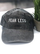 Load image into Gallery viewer, FEAR LESS Baseball Hat Gray - Mineral Washed
