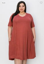 Load image into Gallery viewer, The Peggy Sue Swing Dress - Rusty Mauve
